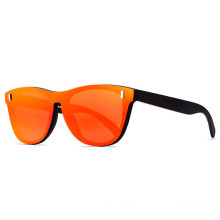 One Piece TR90 Frame Orange Mirror Polarized Sports Sunglasses Women